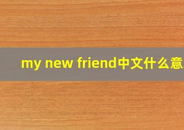 my new friend中文什么意思